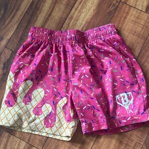 Baseball Lifestyle 101 pink ice cream shorts Youth Medium